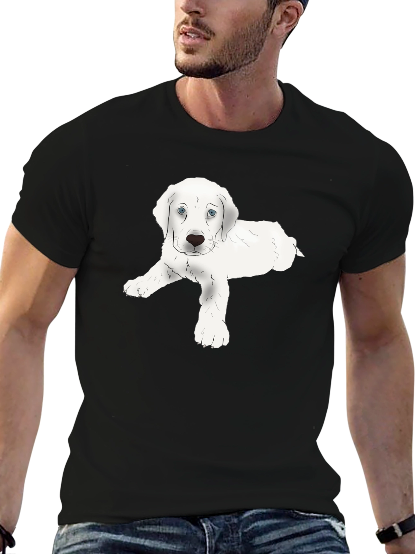 Puppy Graphic Black T-Shirt