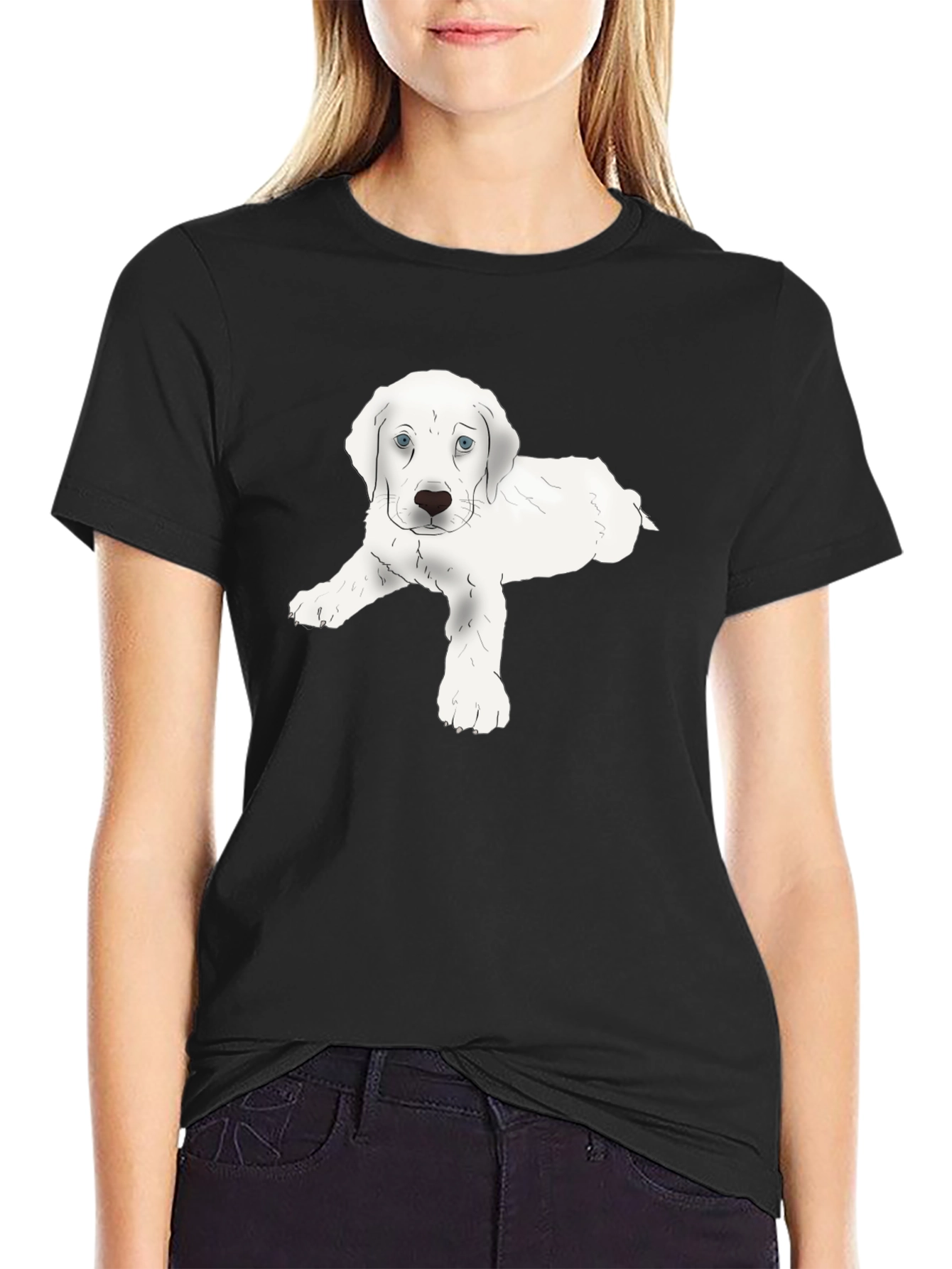 Puppy Graphic Black T-Shirt