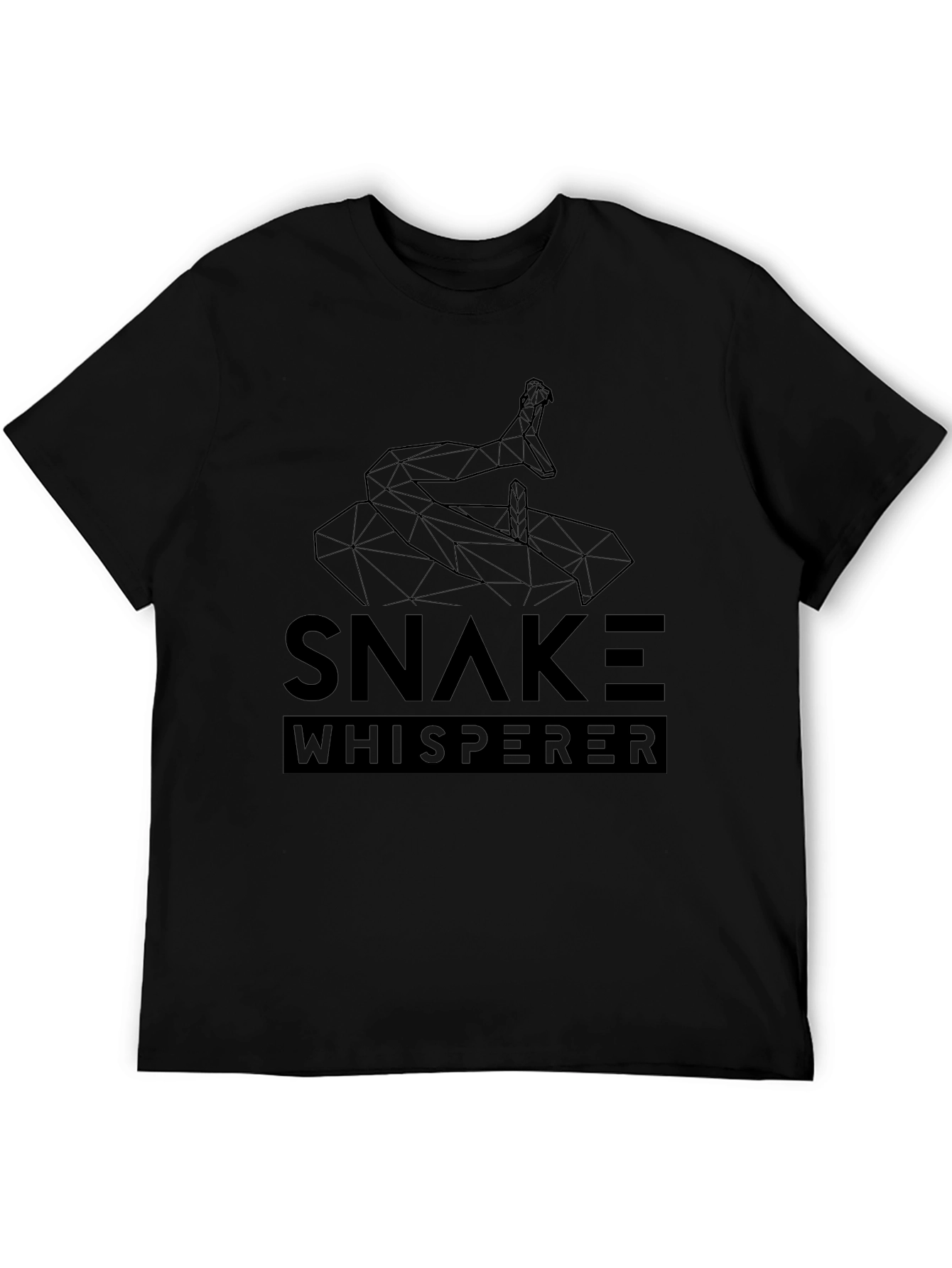 Snake Whisperer Geometric Tee - Mens Black Graphic T-Shirt