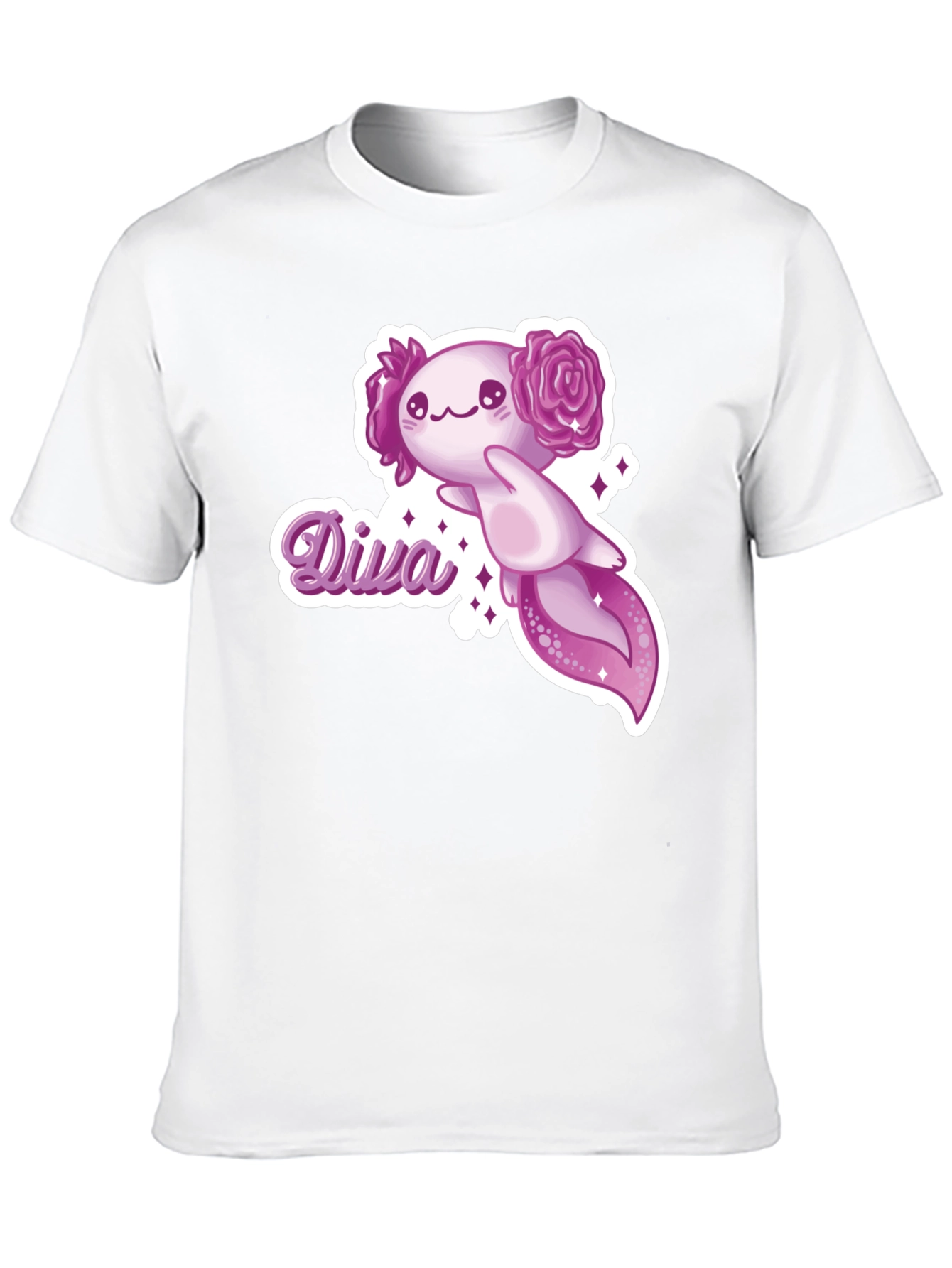 Diva Axolotl T-Shirt - Black Cotton Tee