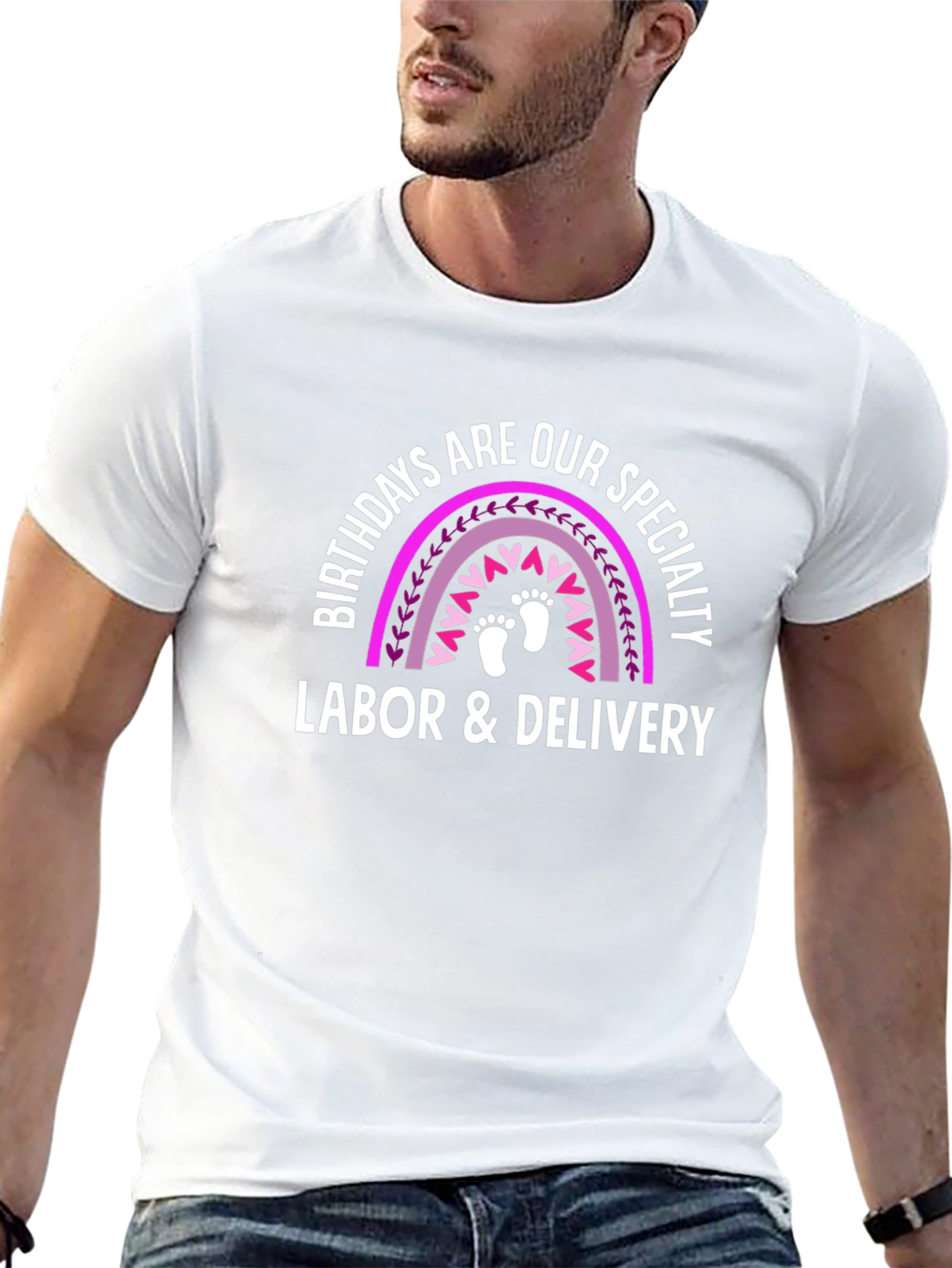 Labor & Delivery Birthday Rainbow T-Shirt