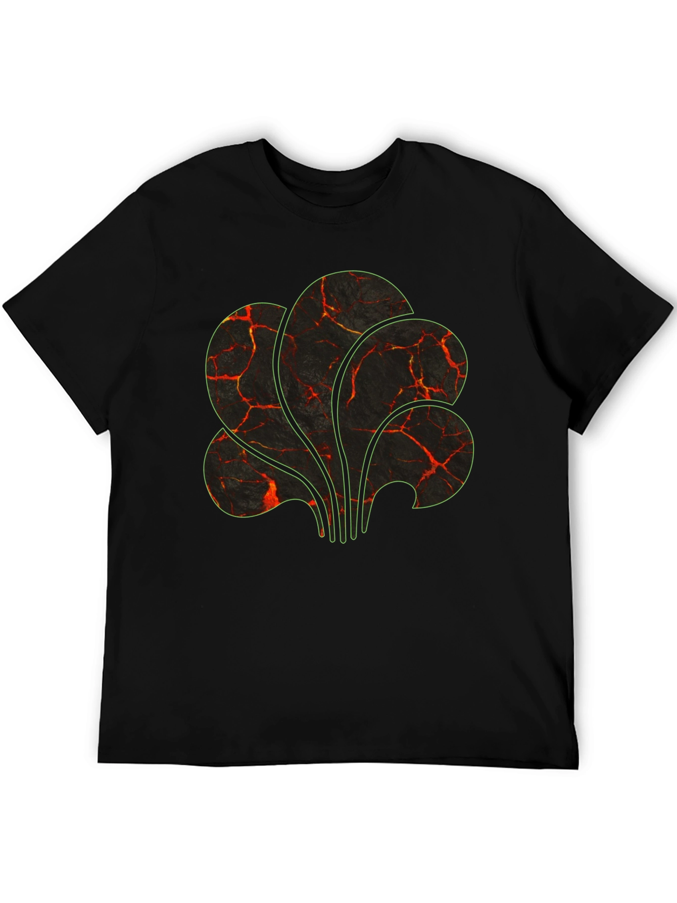 Lava Plant Graphic Tee - Modern Black T-Shirt