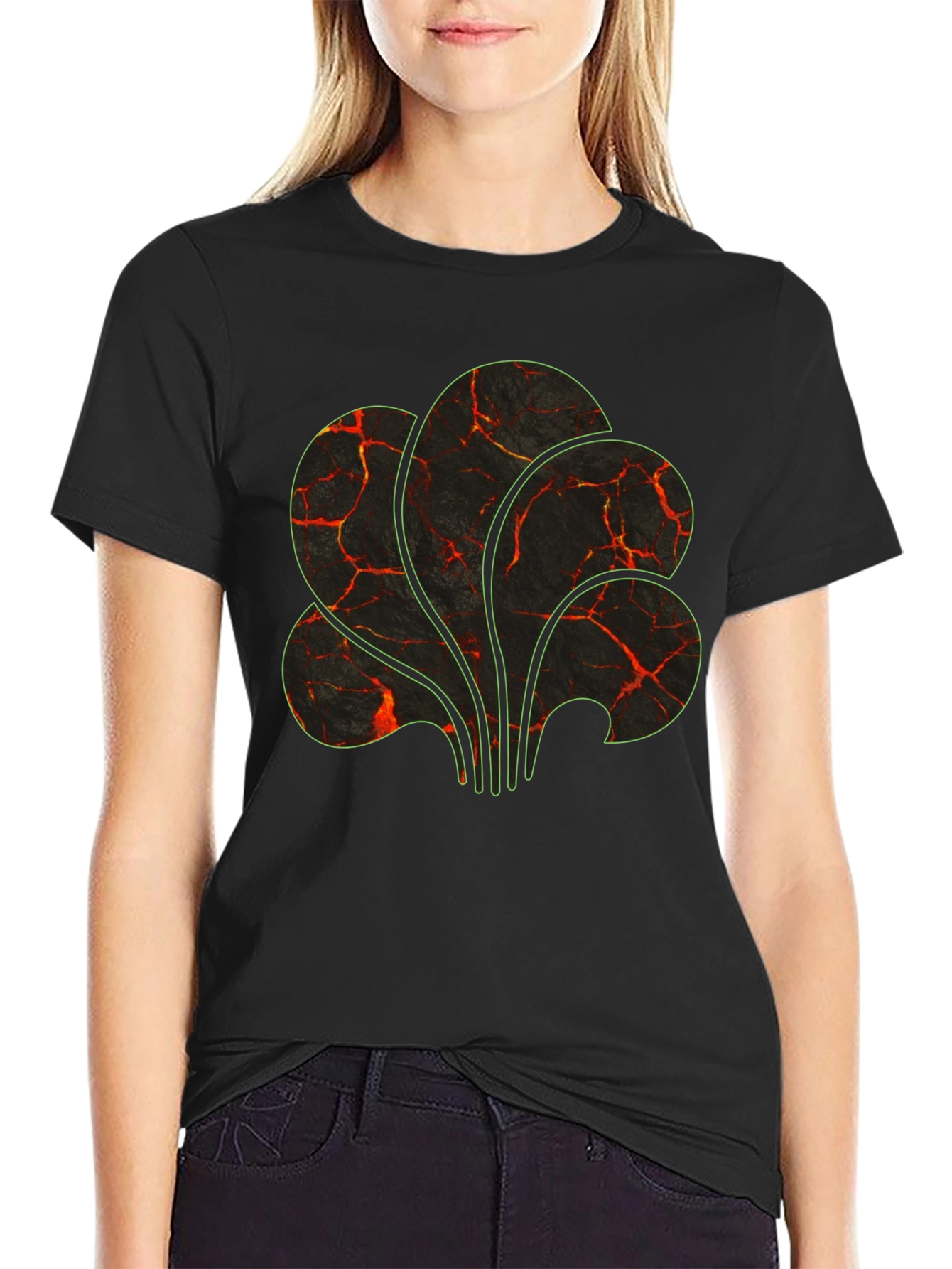 Lava Plant Graphic Tee - Modern Black T-Shirt