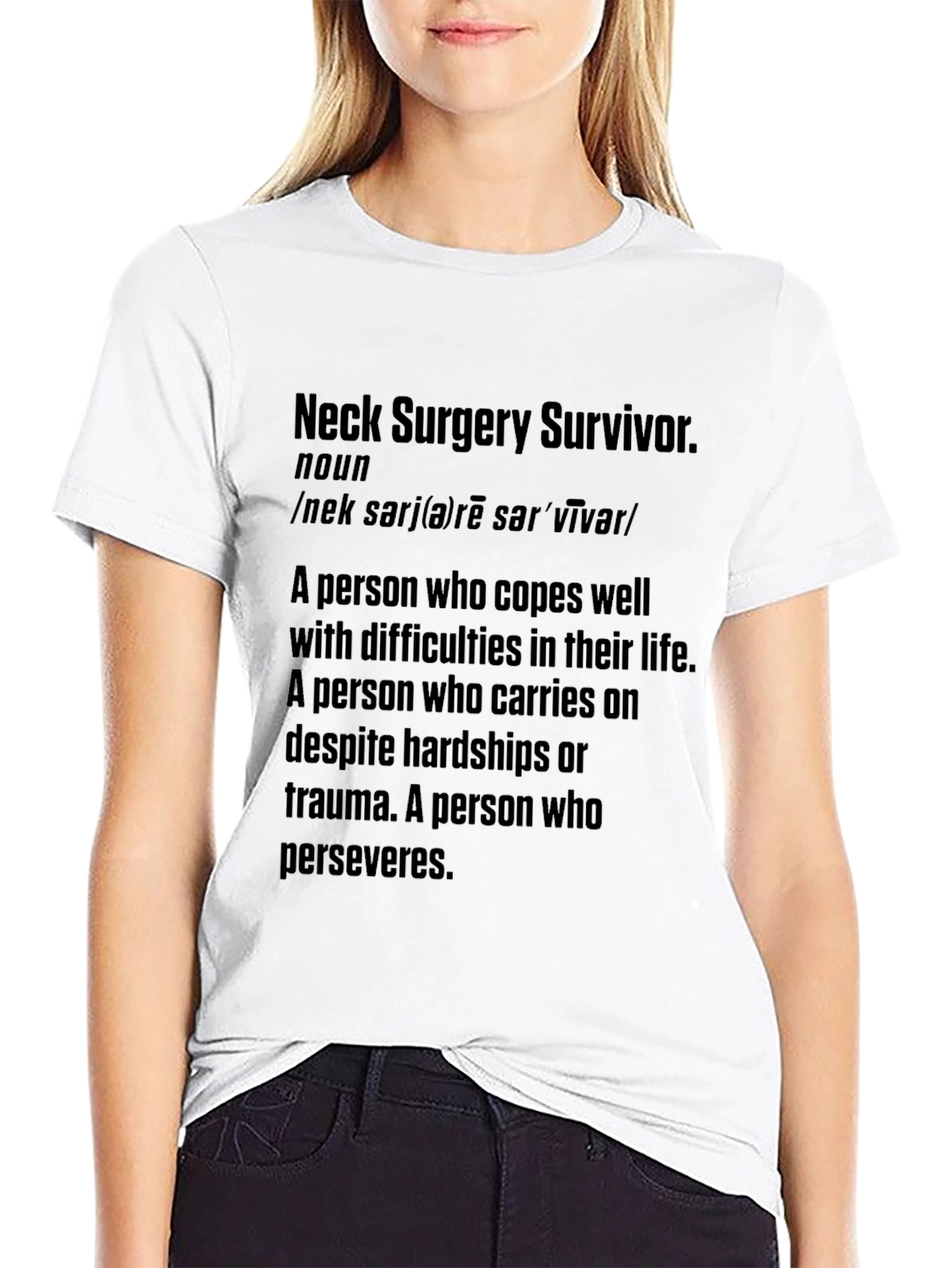 Neck Surgery Survivor Black T-Shirt