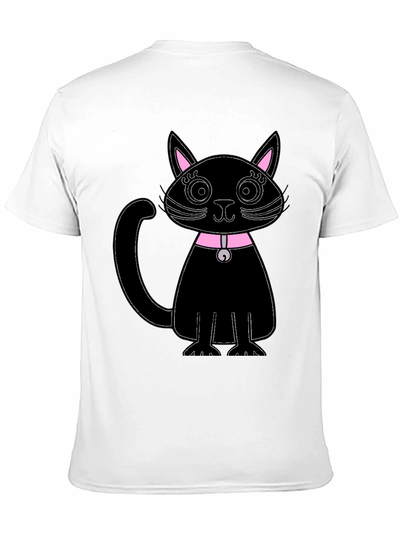 Black Cat T-Shirt - Pink Collar
