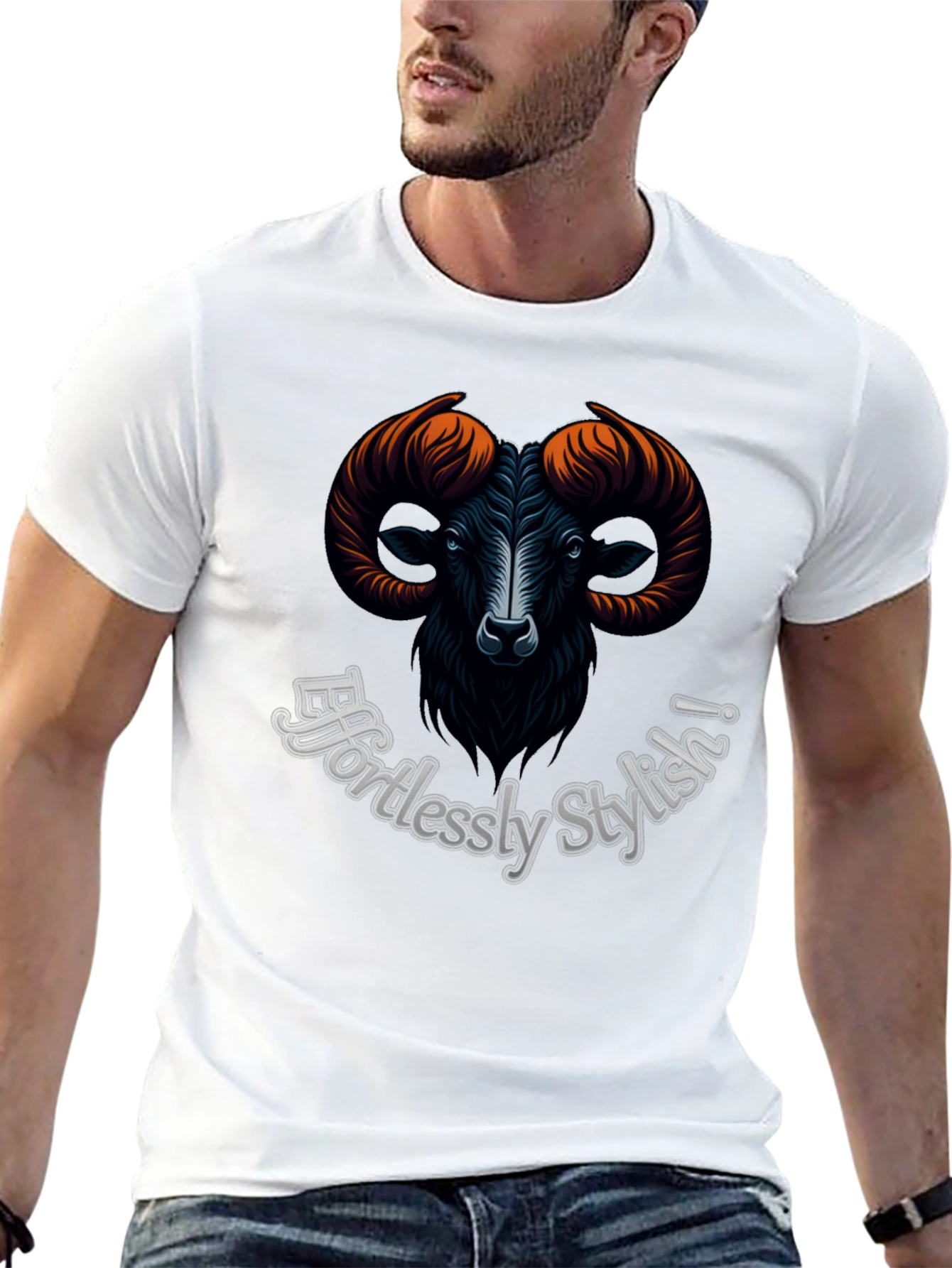 Effortlessly Stylish Ram Graphic T-Shirt