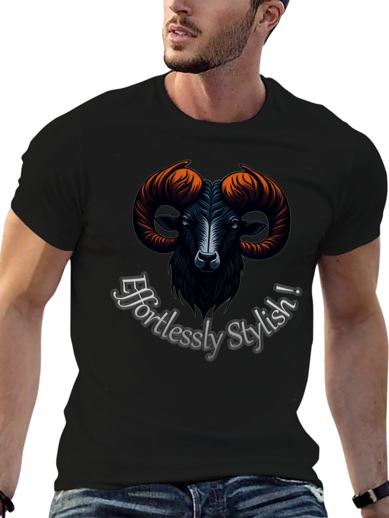 Effortlessly Stylish Ram Graphic T-Shirt
