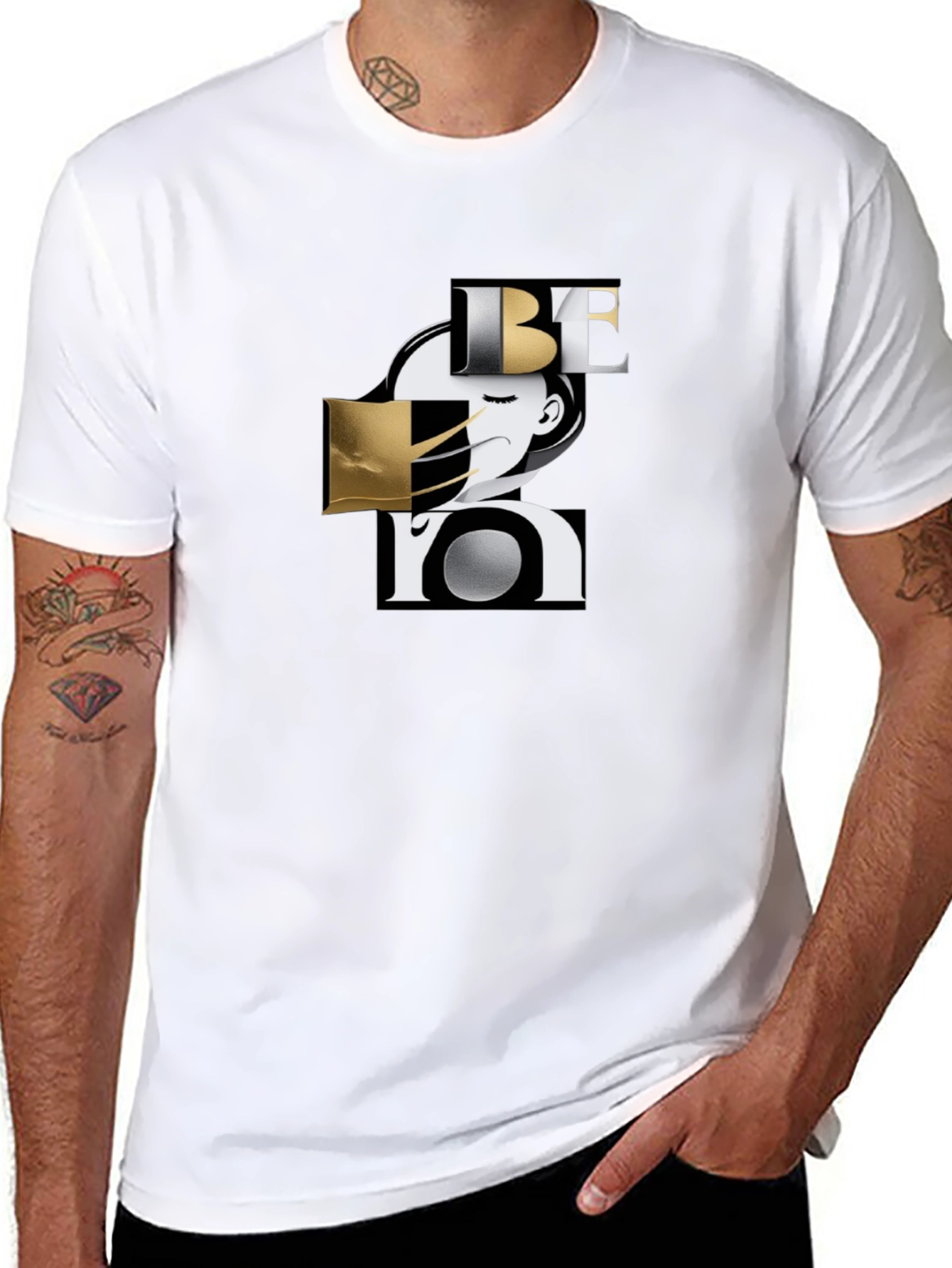 Stylish Be You Graphic Black T-Shirt