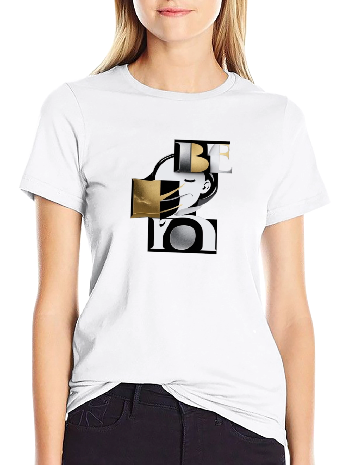 Stylish Be You Graphic Black T-Shirt