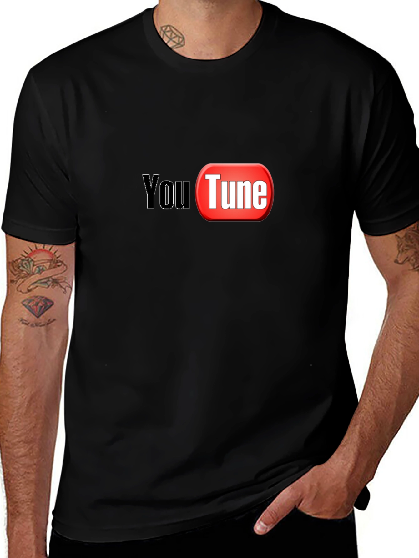 YouTune Black Graphic T-Shirt