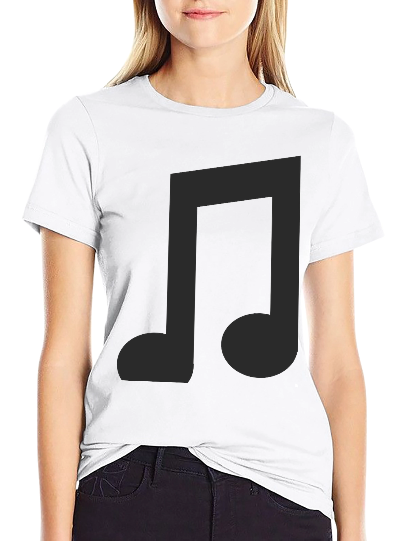 Musical Note Graphic Black T-Shirt