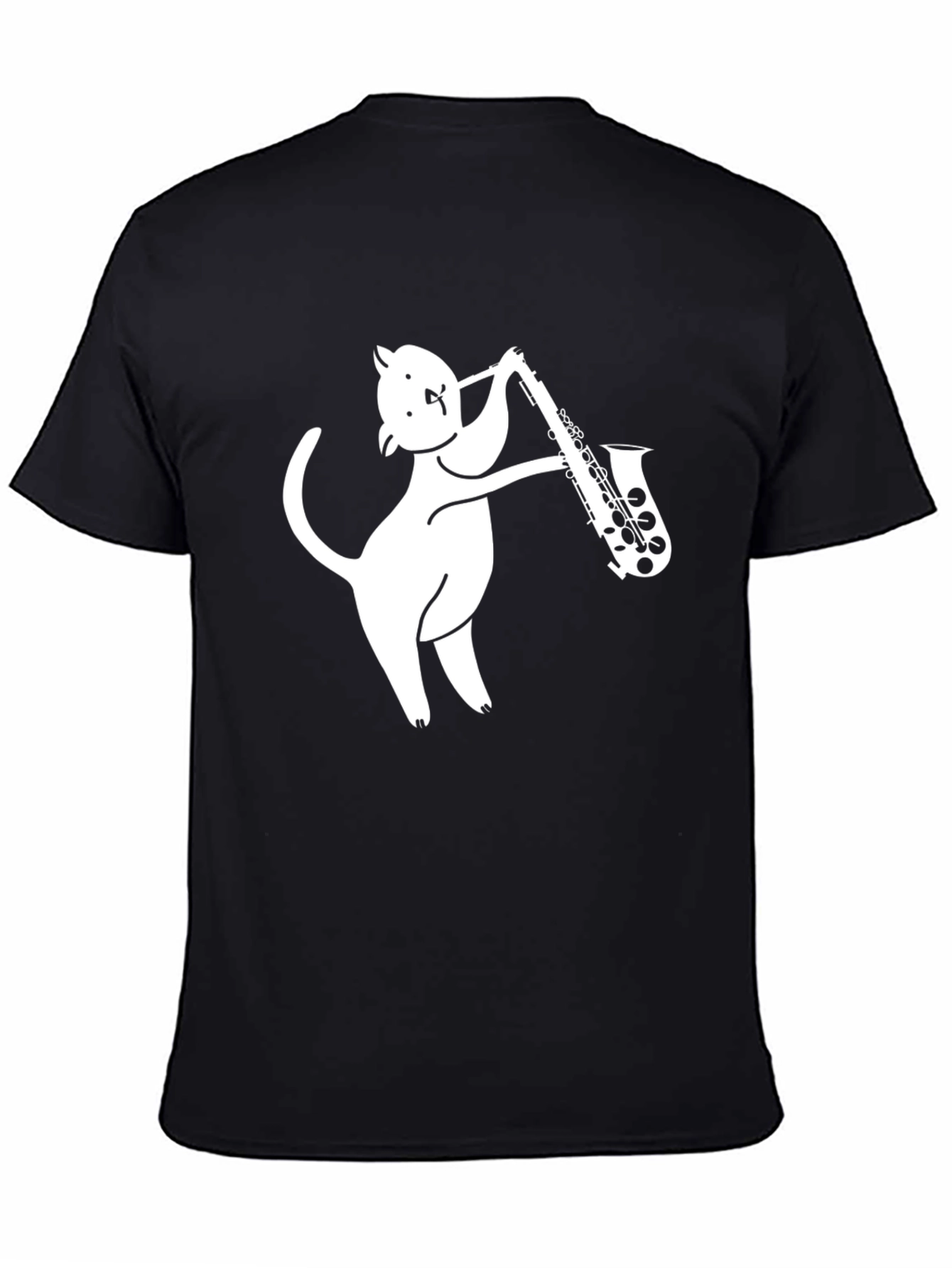 Cat Saxophone Player Graphic Tee - Cool & Unique