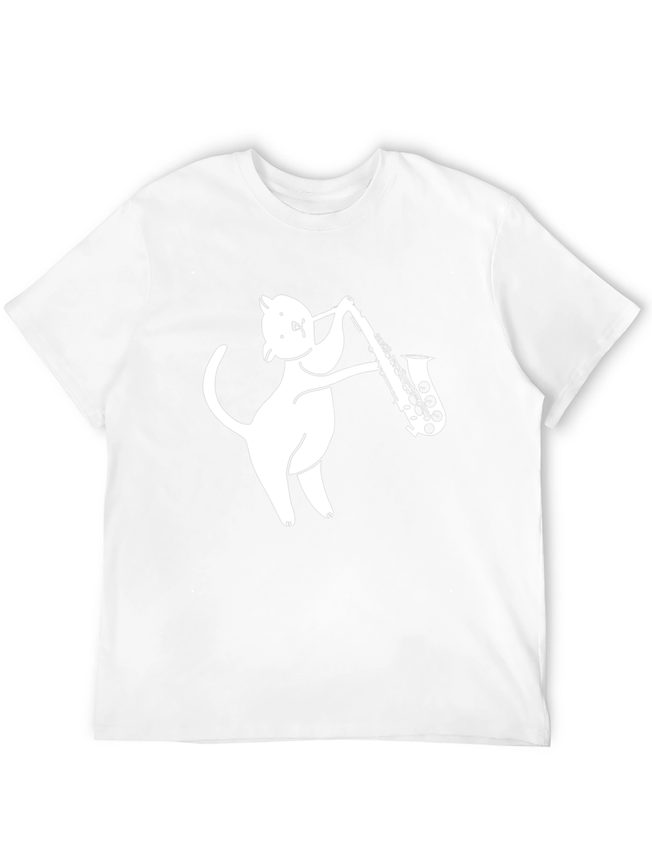 Cat Saxophone Player Graphic Tee - Cool & Unique