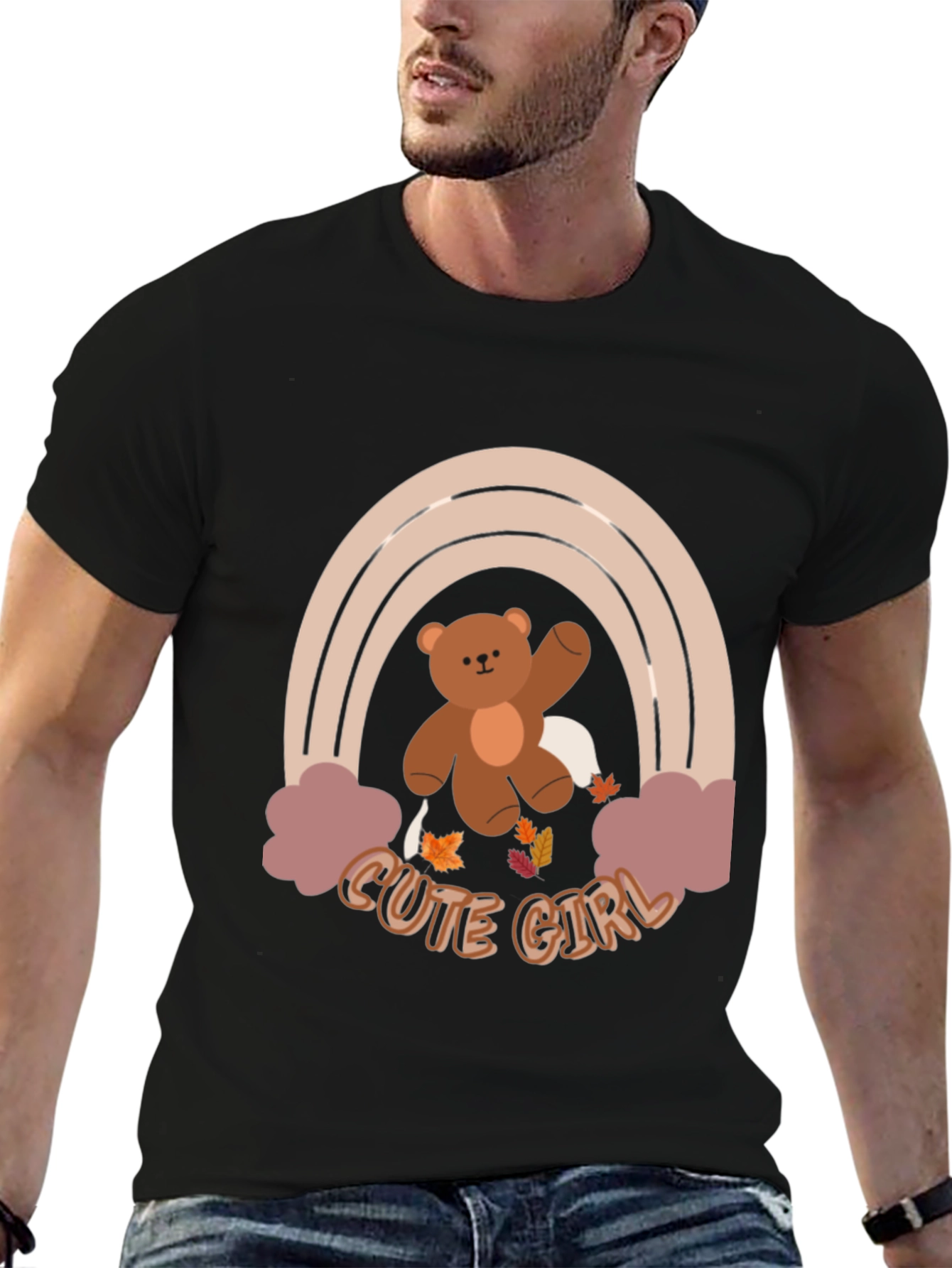Cute Girl Bear Rainbow T-Shirt