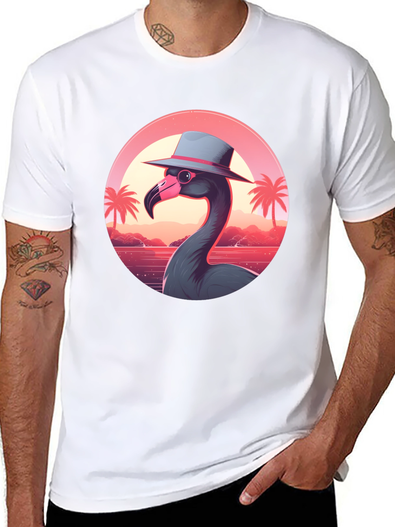 Tropical Flamingo T-Shirt - Island Vibes