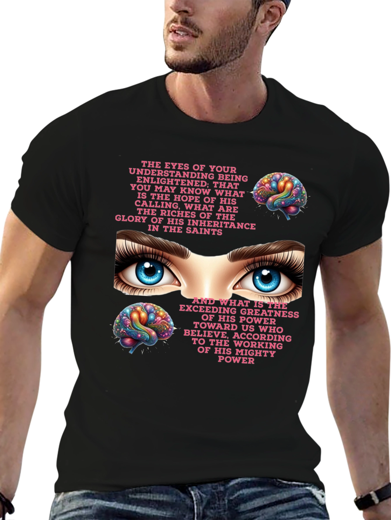 Enlightened Eyes Graphic Tee - Unisex Black T-Shirt