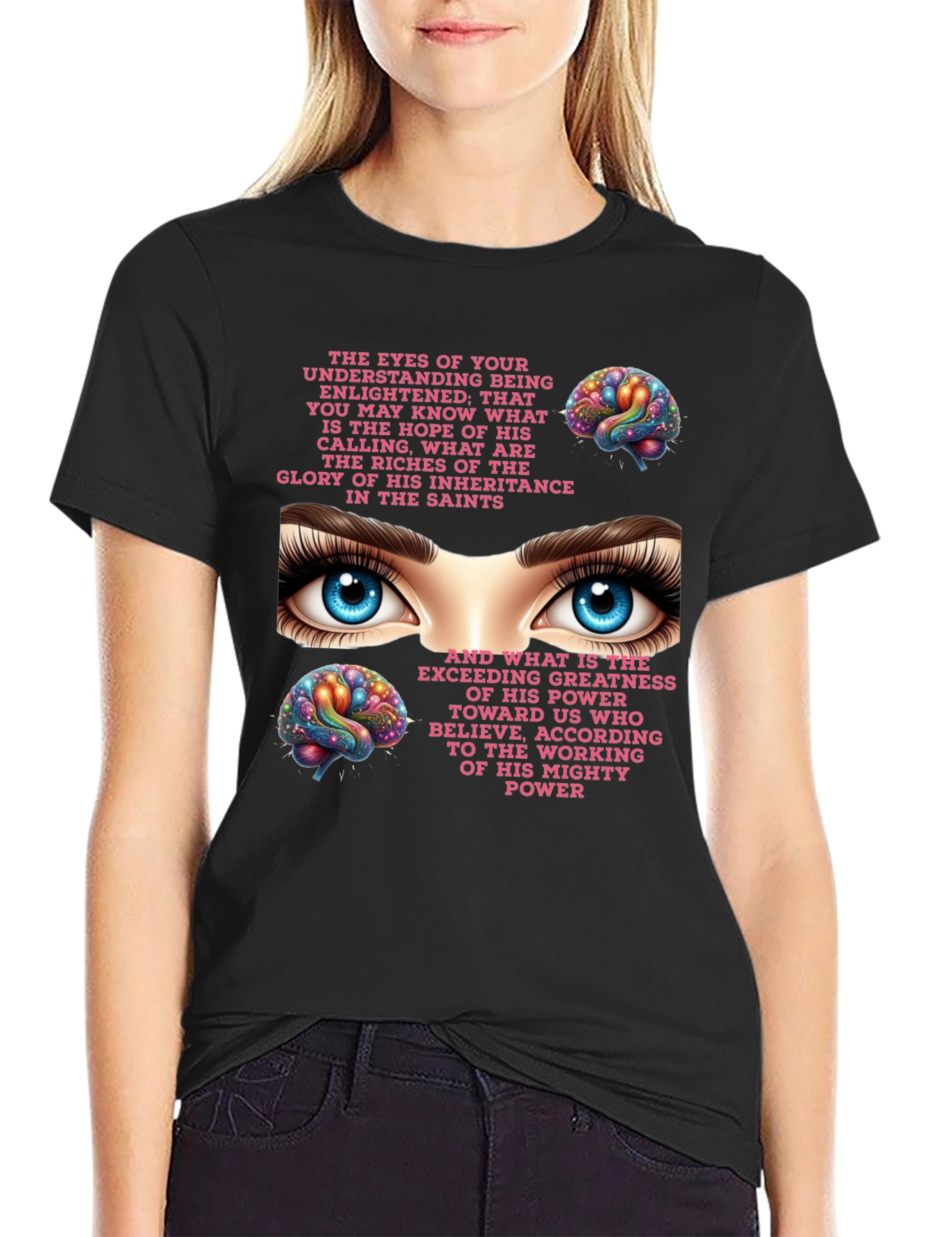 Enlightened Eyes Graphic Tee - Unisex Black T-Shirt