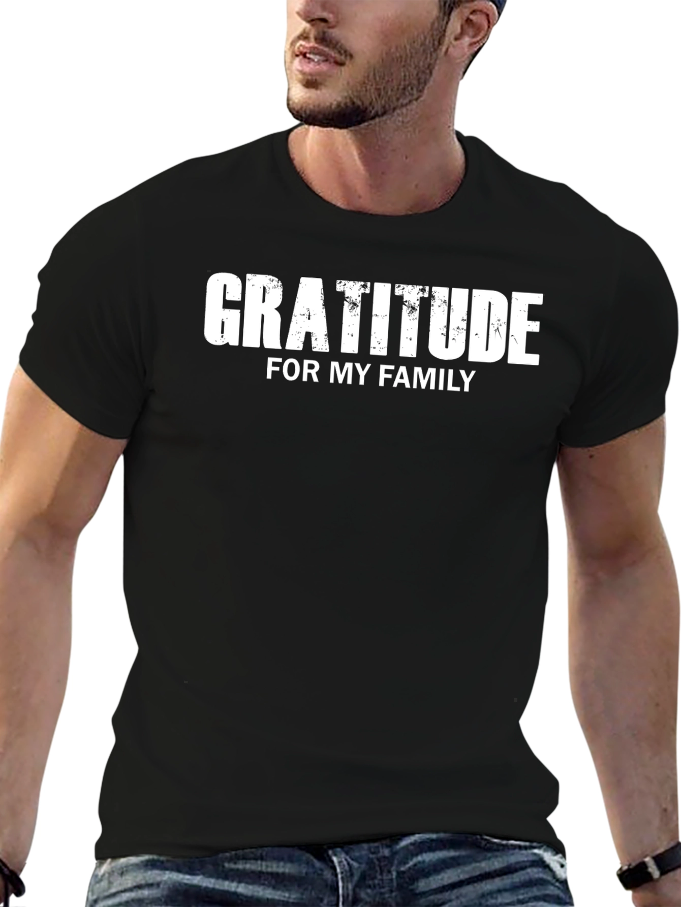 Gratitude for My Family Black T-Shirt