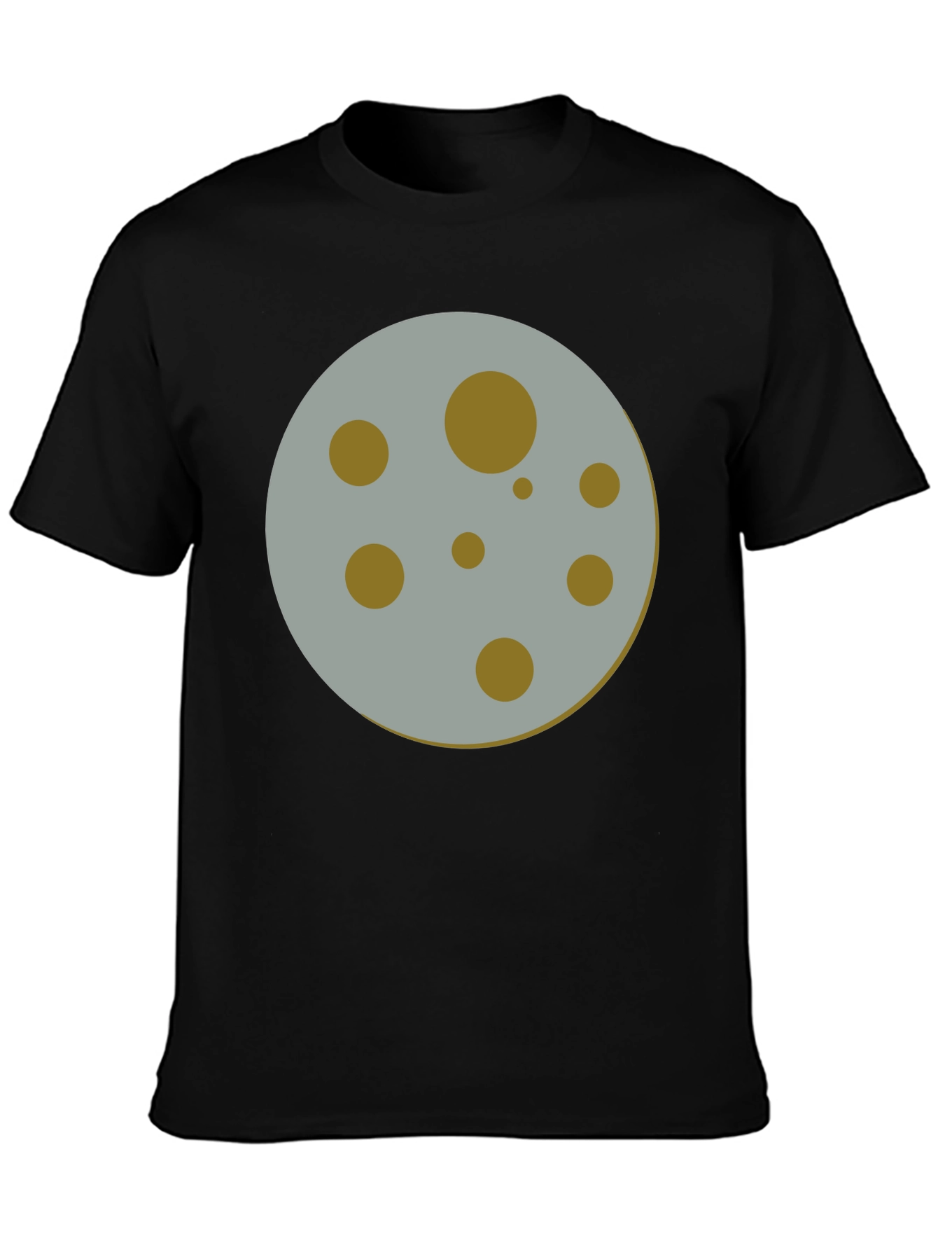Moon Graphic Tee - Black Crew Neck T-Shirt