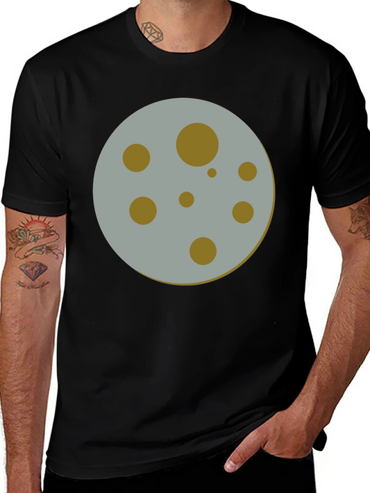 Moon Graphic Tee - Black Crew Neck T-Shirt