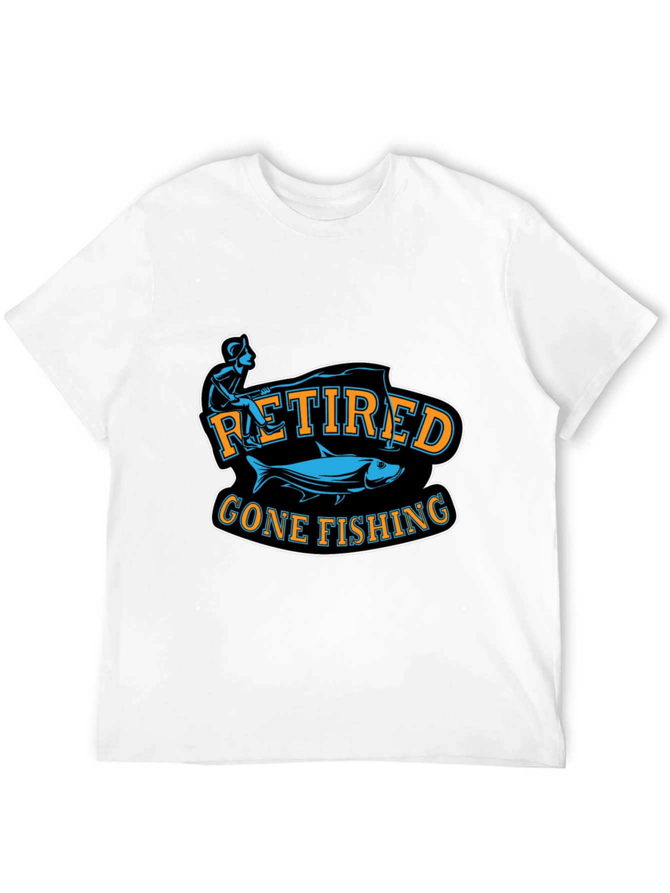 Retired Gone Fishing Black T-Shirt