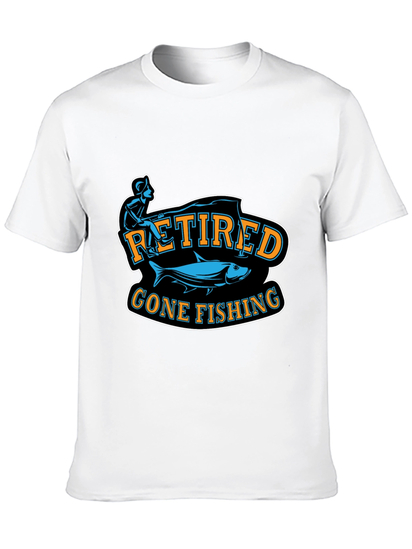 Retired Gone Fishing Black T-Shirt