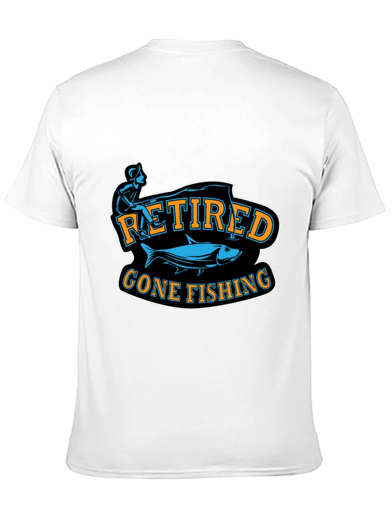 Retired Gone Fishing Black T-Shirt