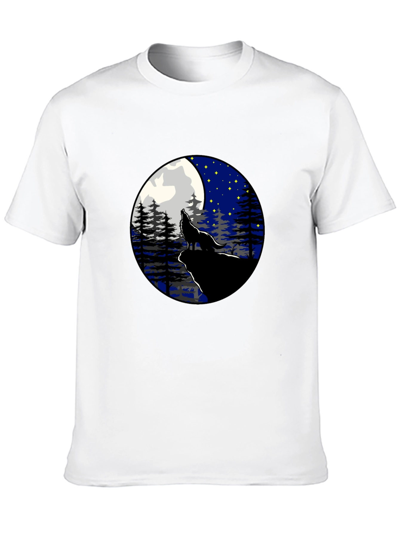 Wolf Howling at Moon Graphic Tee