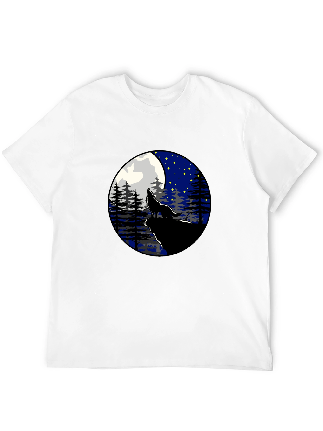 Wolf Howling at Moon Graphic Tee