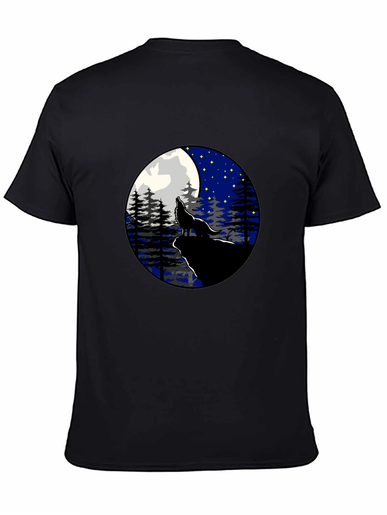 Wolf Howling at Moon Graphic Tee