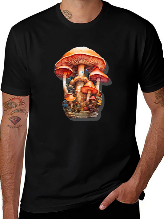 Mushroom Forest Graphic Tee - Funky Nature T-Shirt