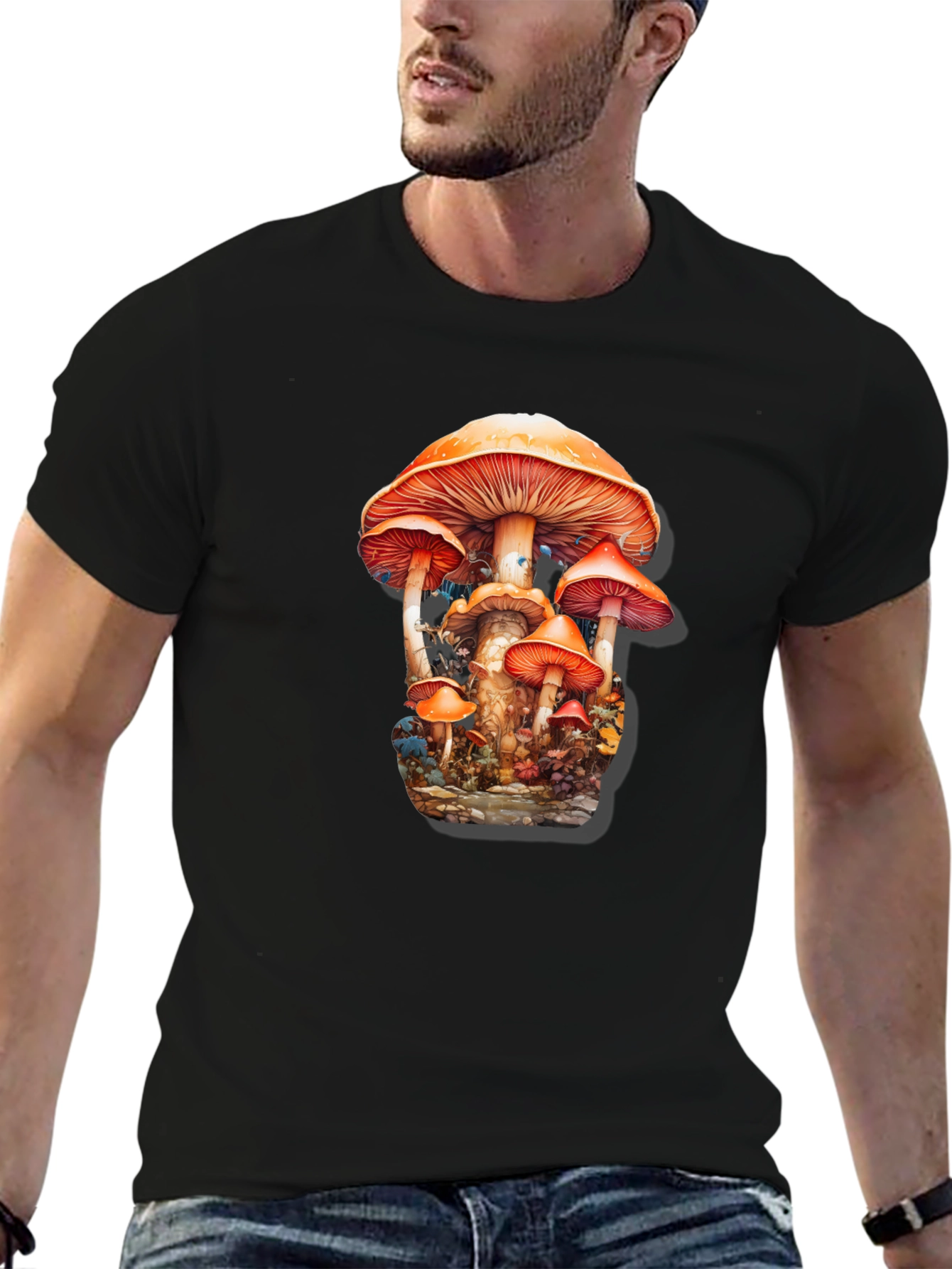 Mushroom Forest Graphic Tee - Funky Nature T-Shirt