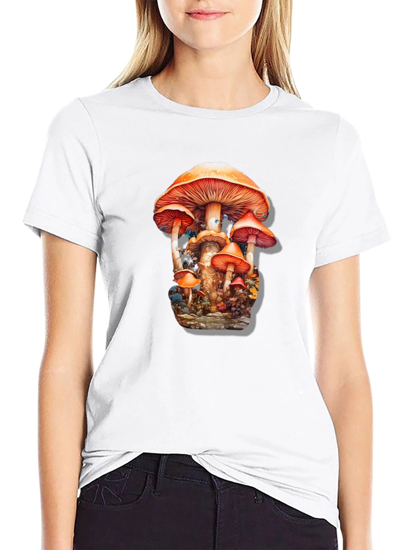 Mushroom Forest Graphic Tee - Funky Nature T-Shirt