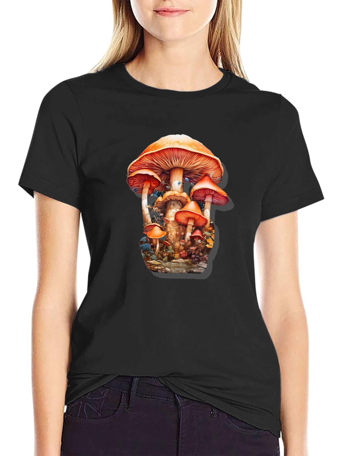 Mushroom Forest Graphic Tee - Funky Nature T-Shirt