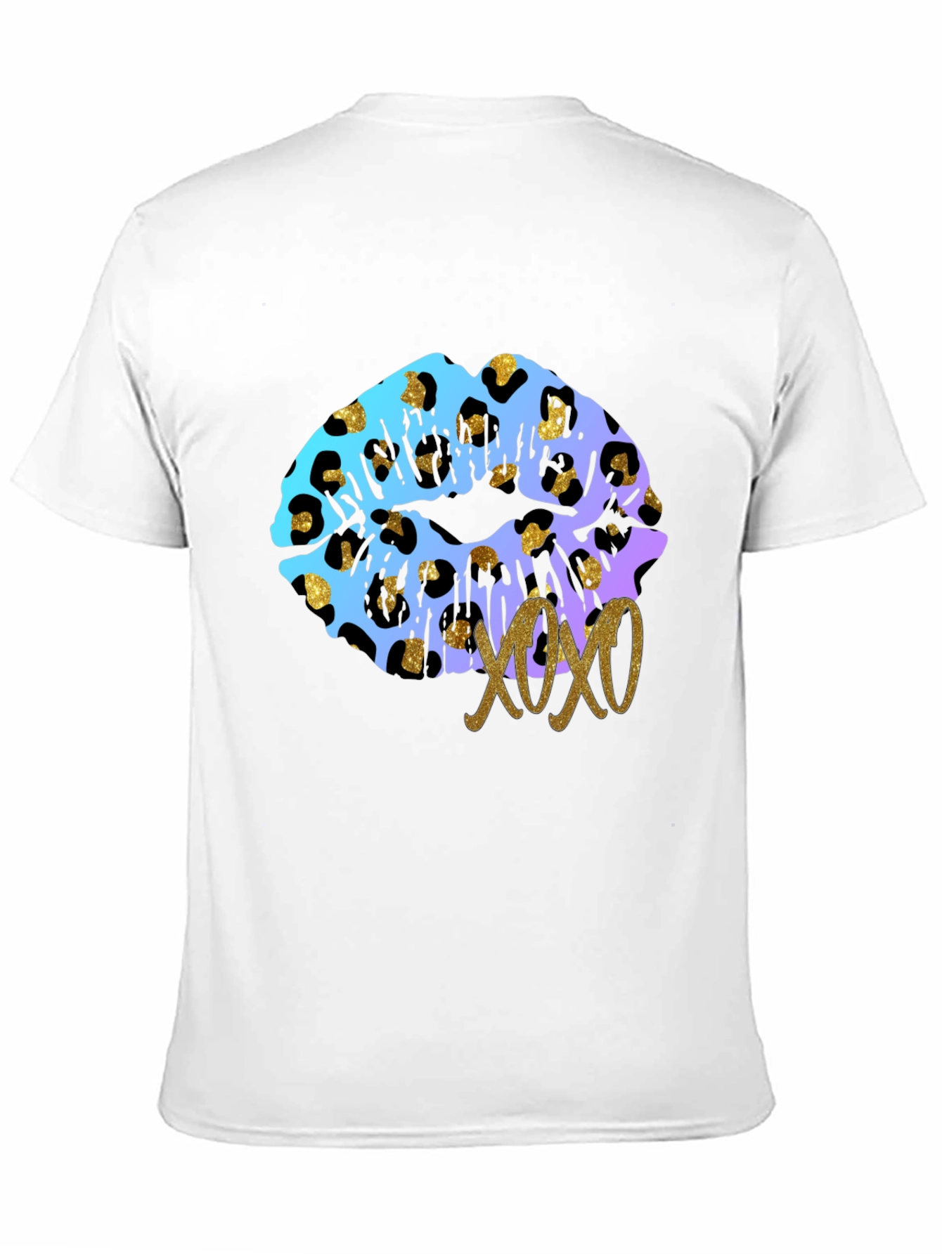 Leopard Print Lips XOXO Graphic Tee - Black