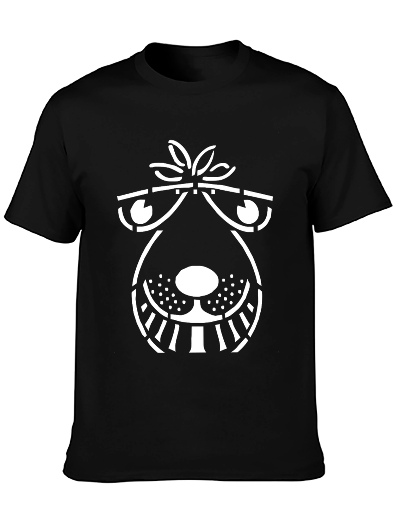 Funny Dog Face Graphic T-Shirt - Black