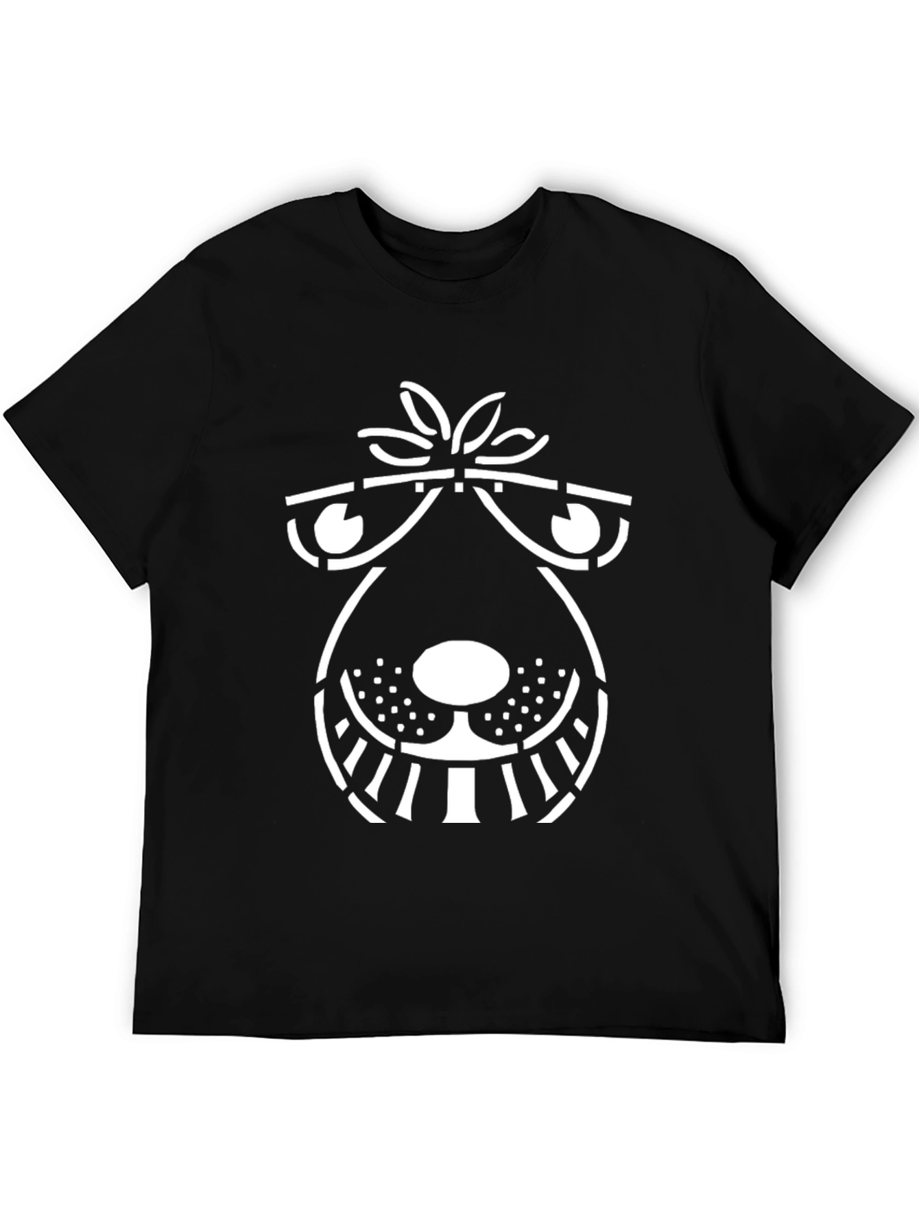 Funny Dog Face Graphic T-Shirt - Black