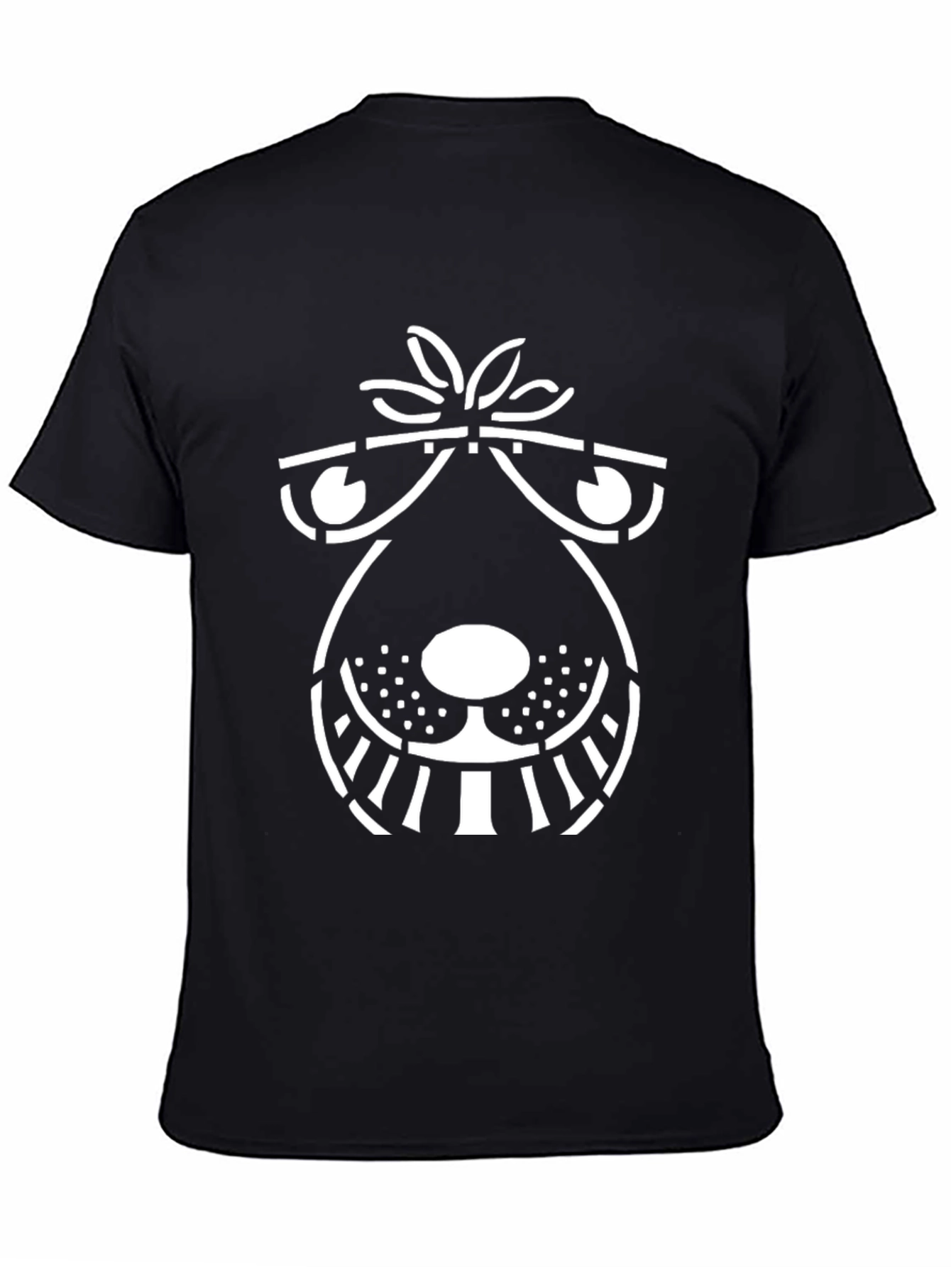 Funny Dog Face Graphic T-Shirt - Black