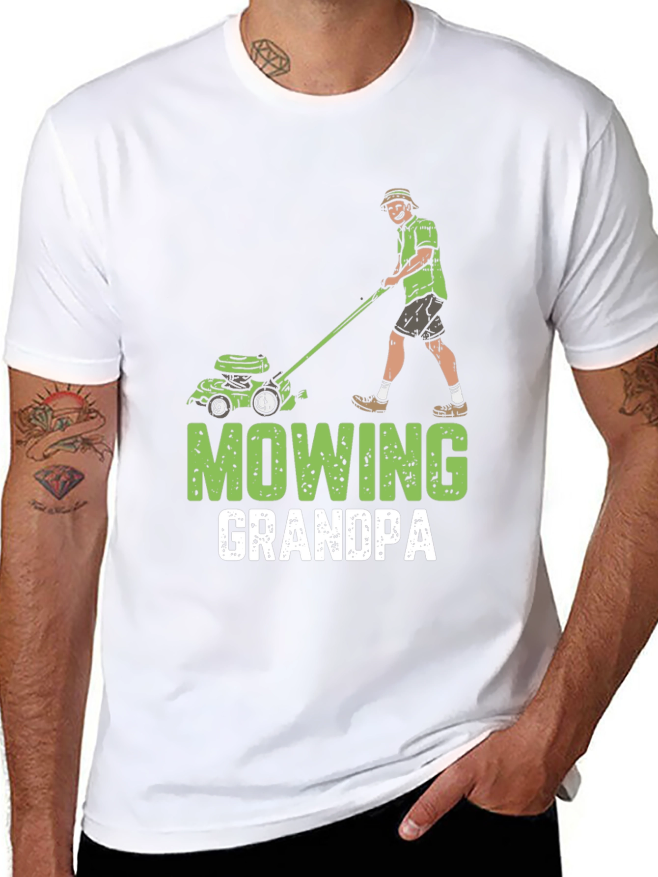 Mowing Grandpa T-Shirt - Lawn Care Humor