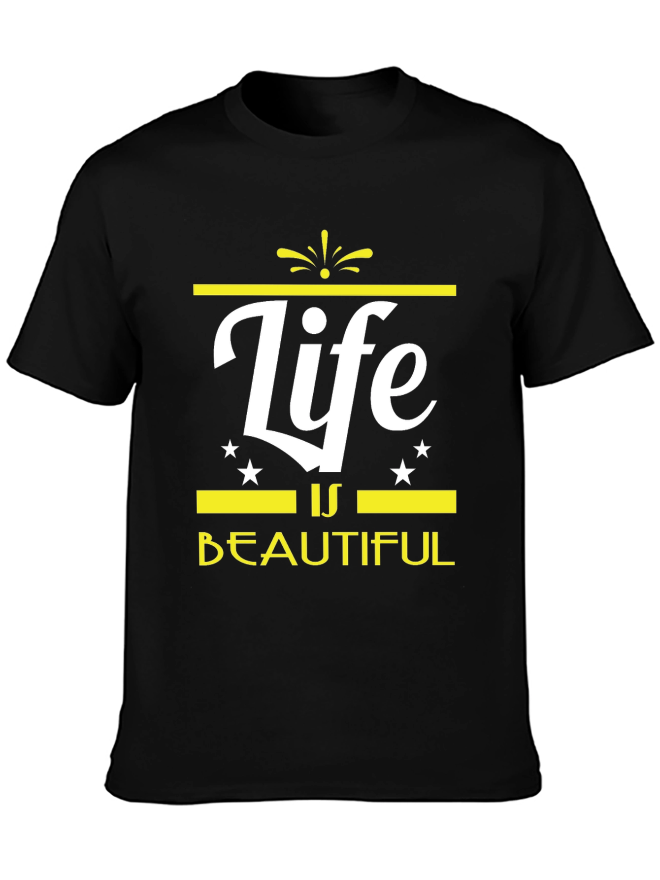 Life is Beautiful Graphic Tee - Trendy Black T-Shirt