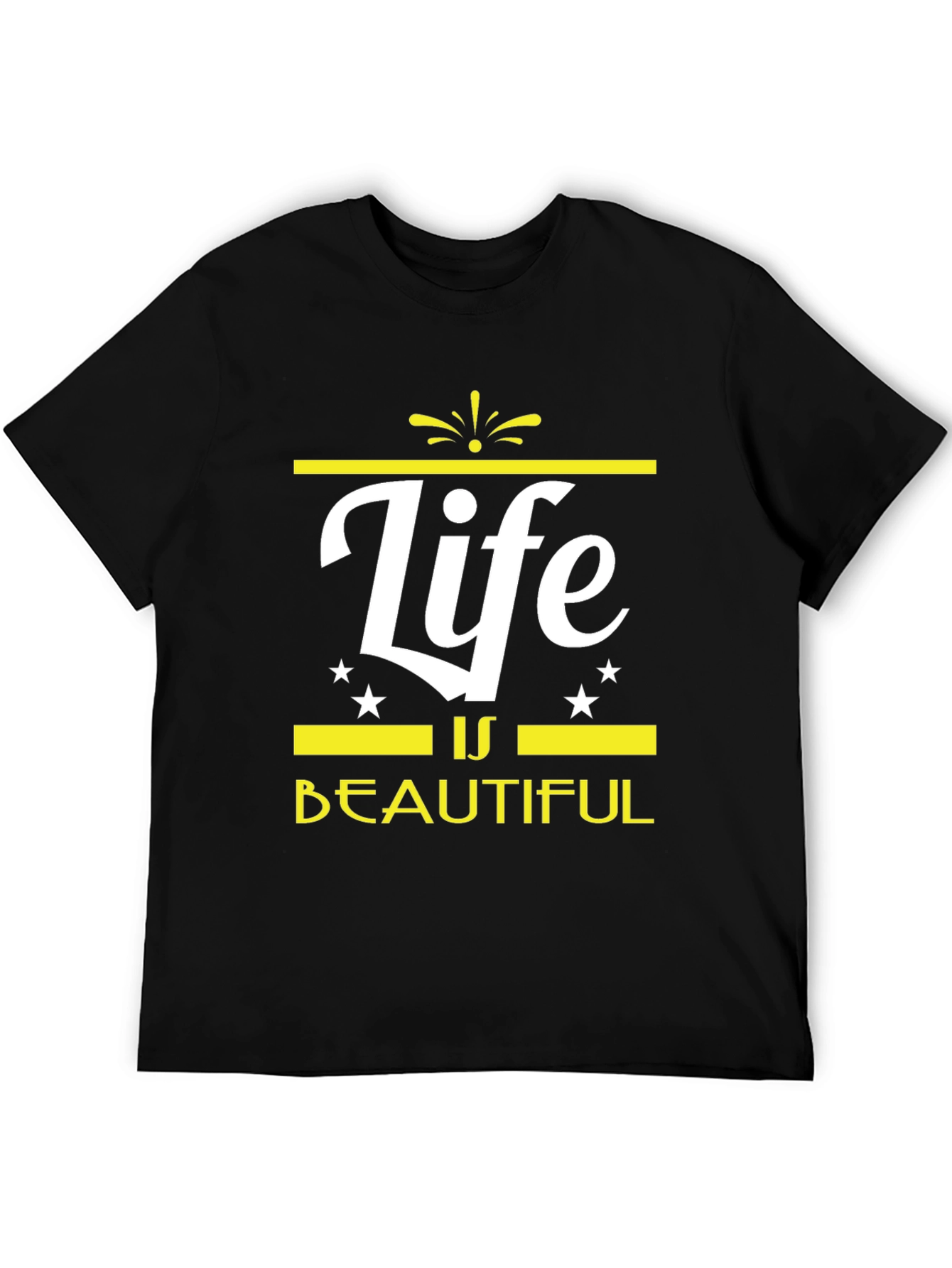 Life is Beautiful Graphic Tee - Trendy Black T-Shirt