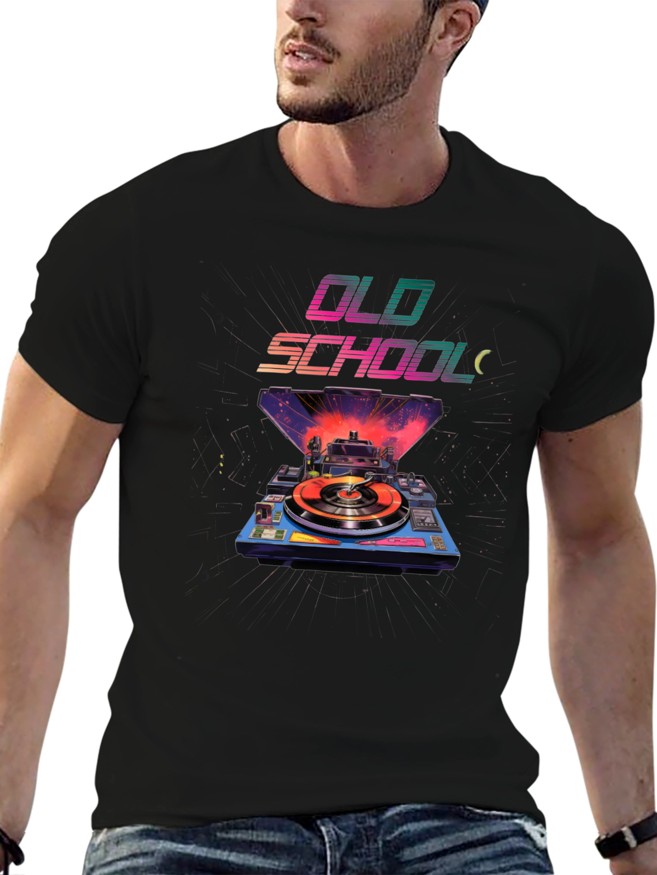 Retro Old School Turntable Graphic Tee