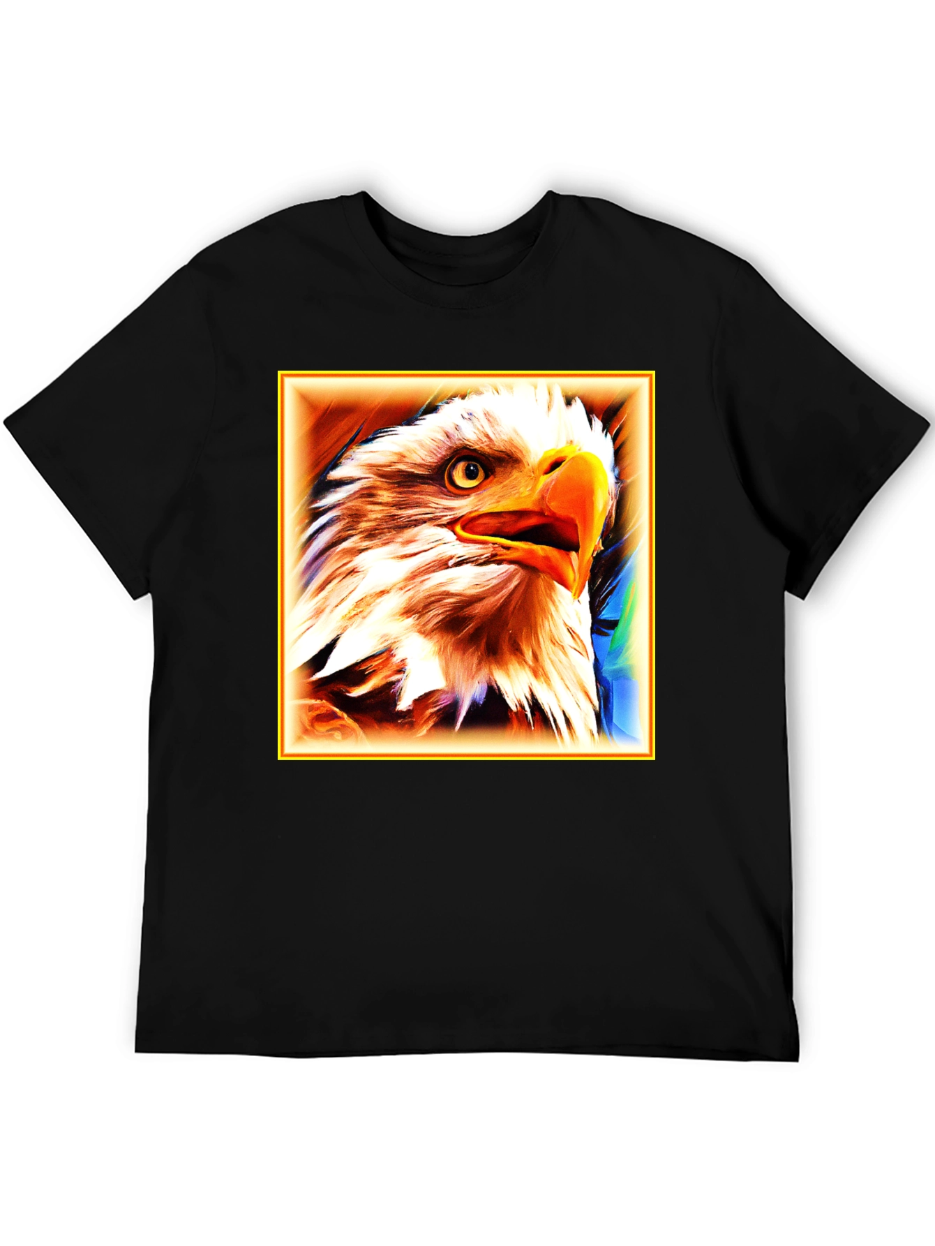 Bald Eagle Graphic Print Black T-Shirt