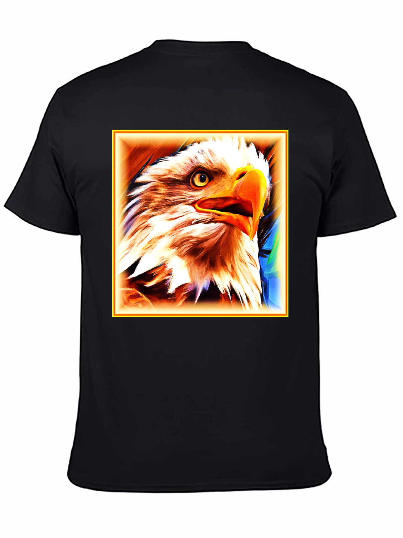 Bald Eagle Graphic Print Black T-Shirt
