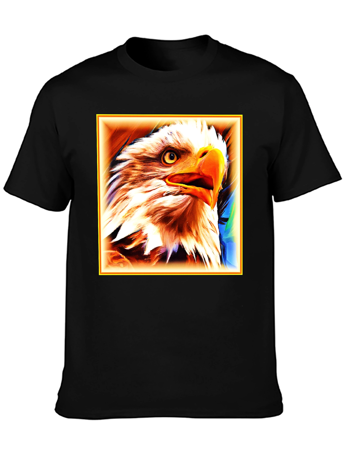 Bald Eagle Graphic Print Black T-Shirt