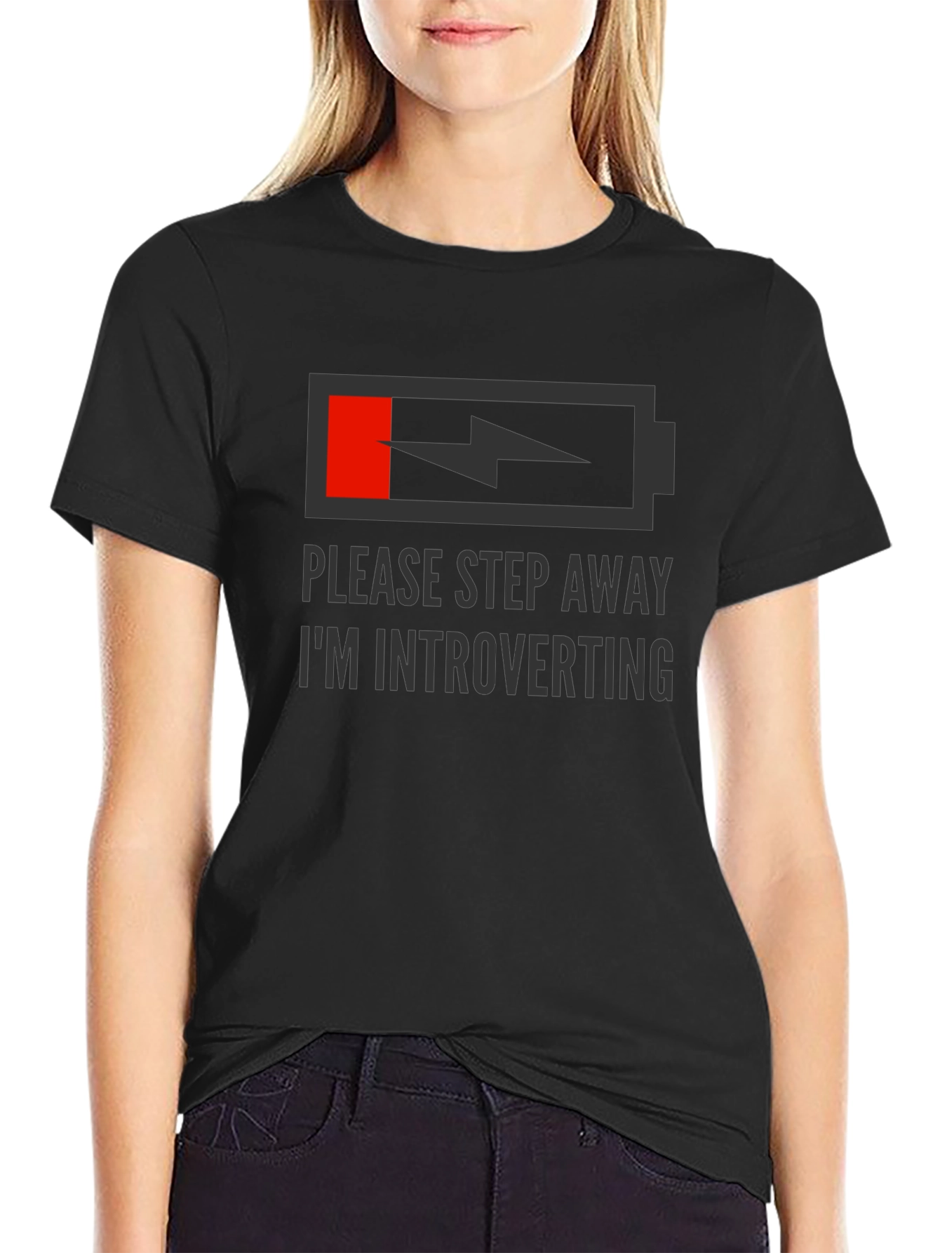 Introvert Mode T-Shirt - Funny Low Battery Design