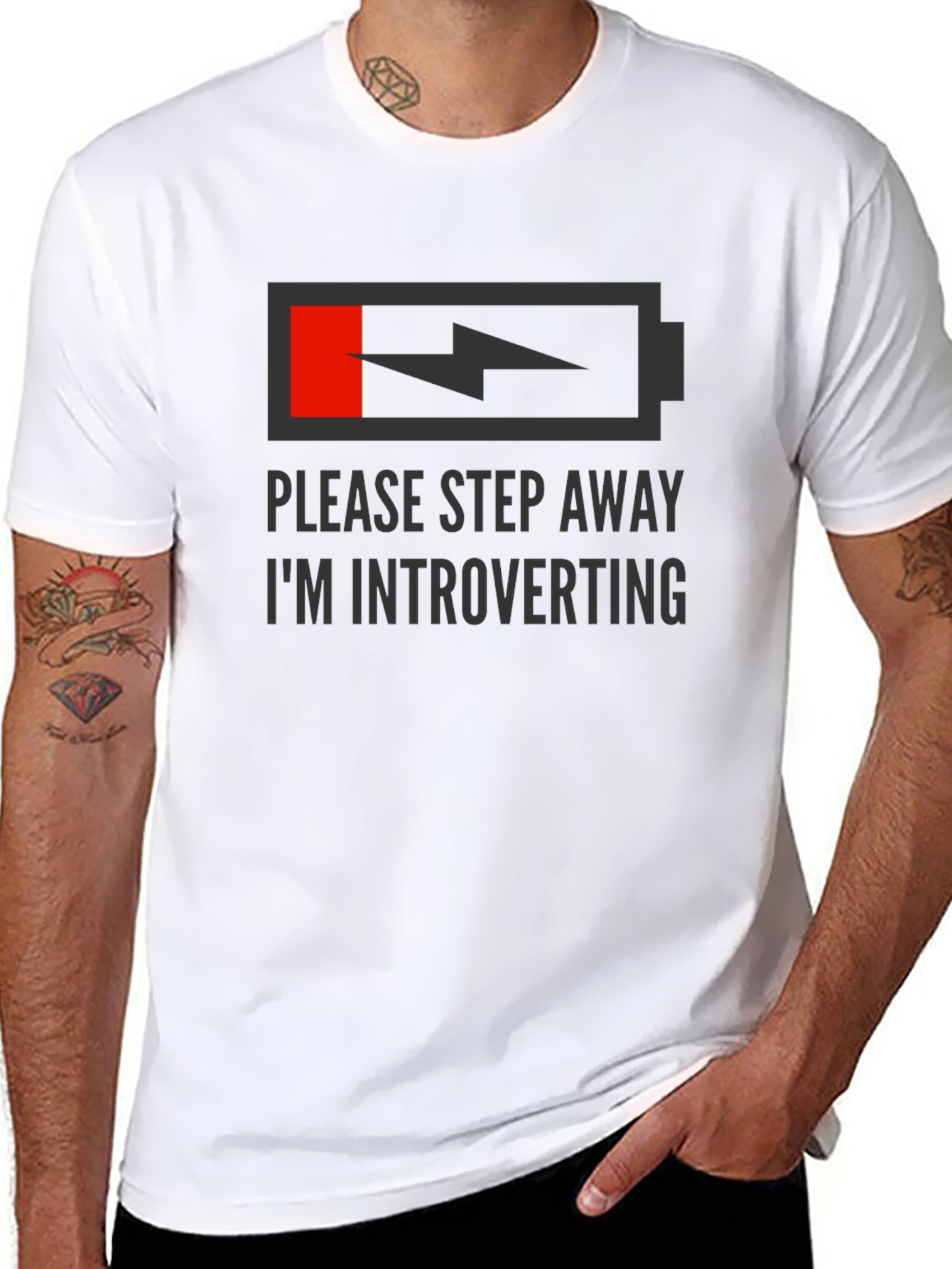 Introvert Mode T-Shirt - Funny Low Battery Design