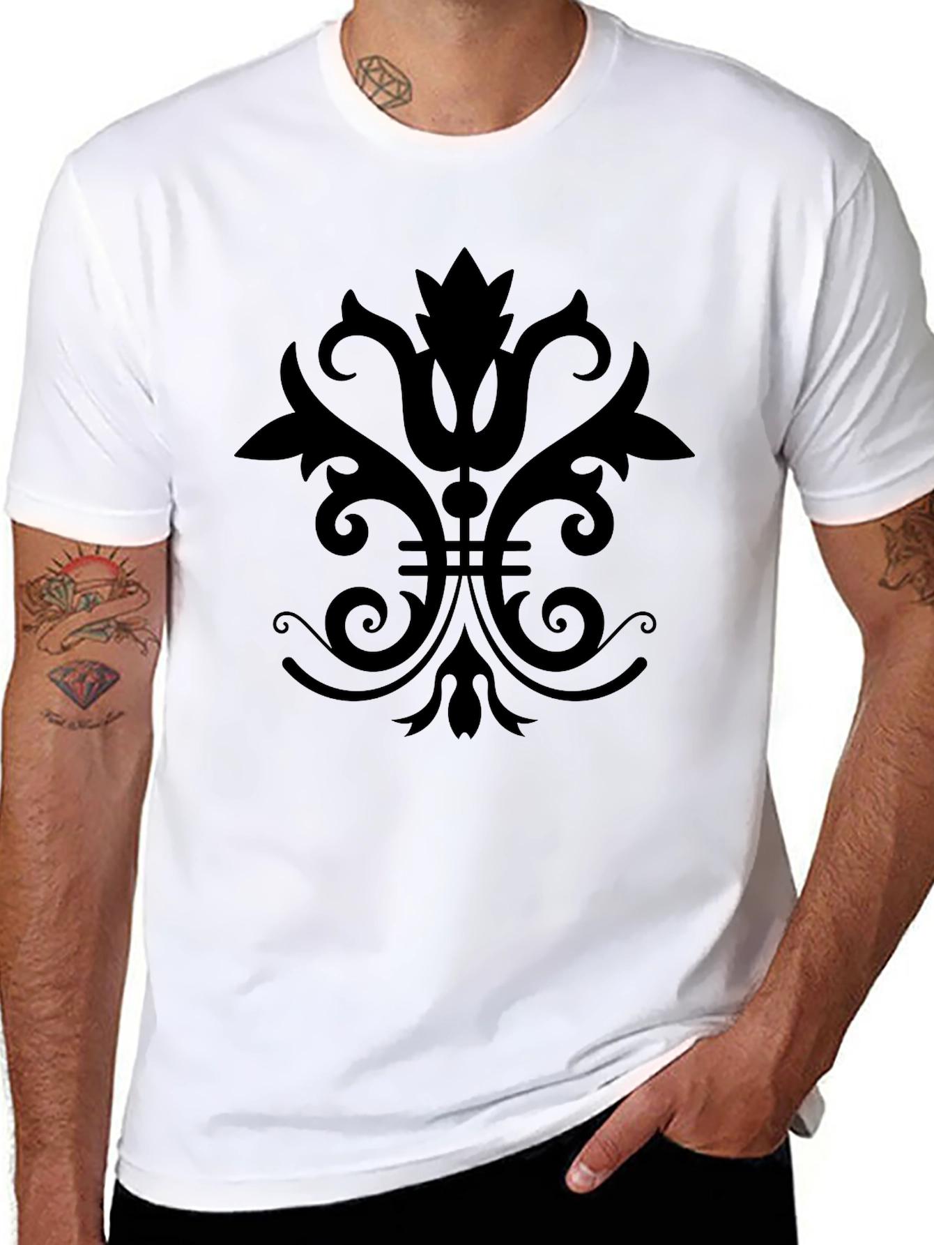 Elegant Black Graphic Tee for Men