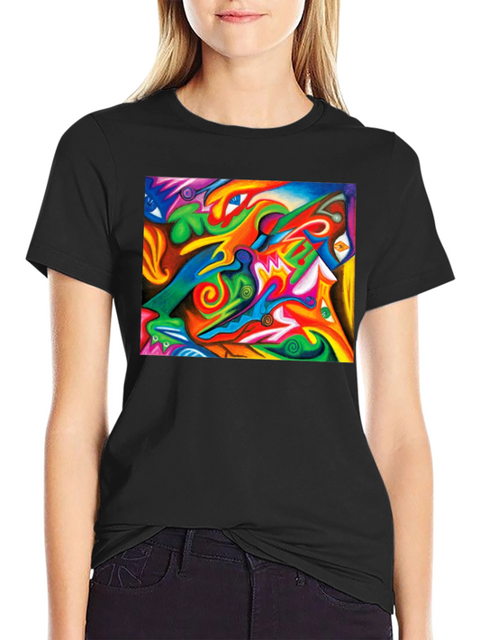 Abstract Art Graphic Tee - Colorful Design