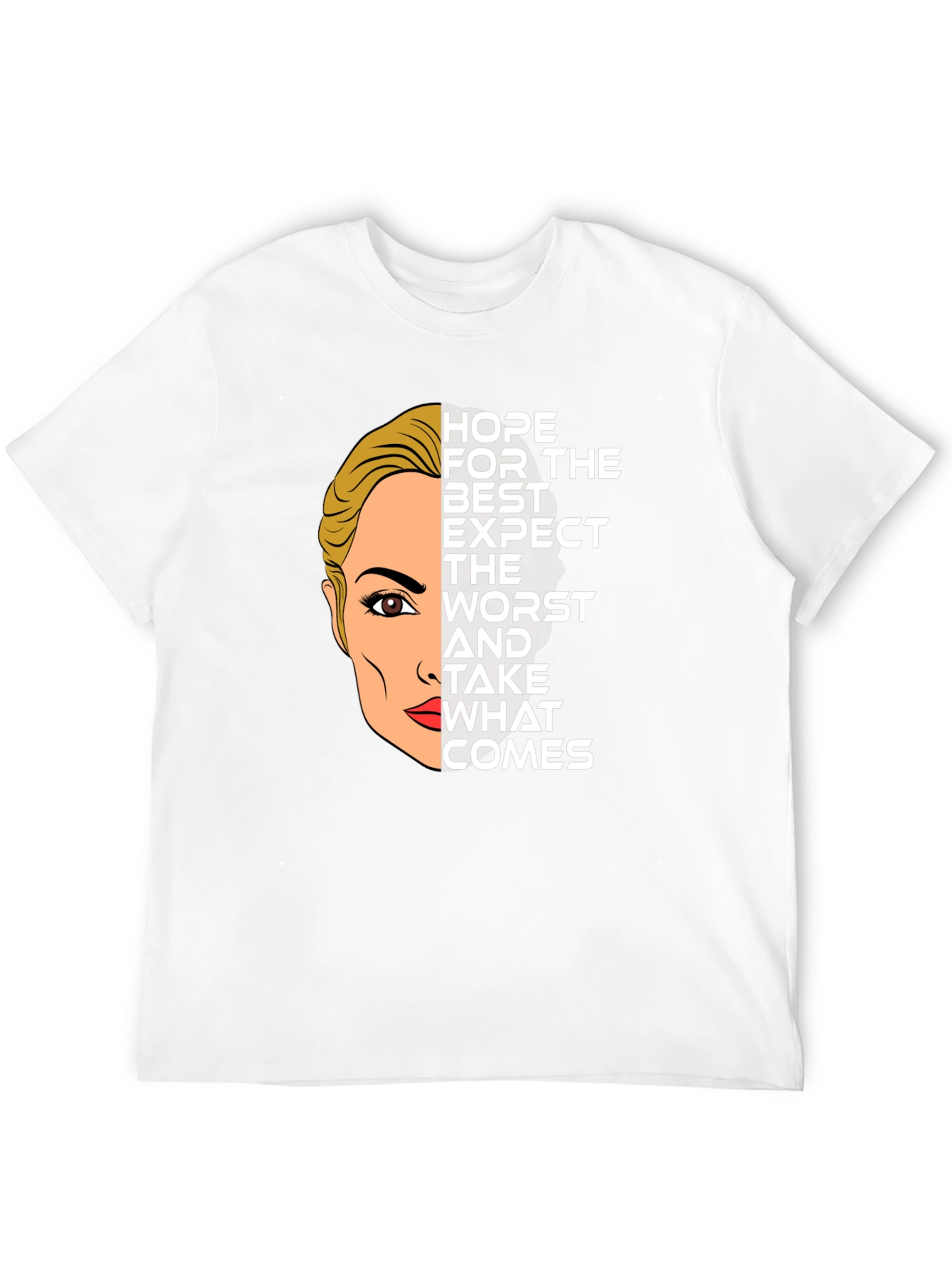 Hope For The Best Graphic Print Black Tee